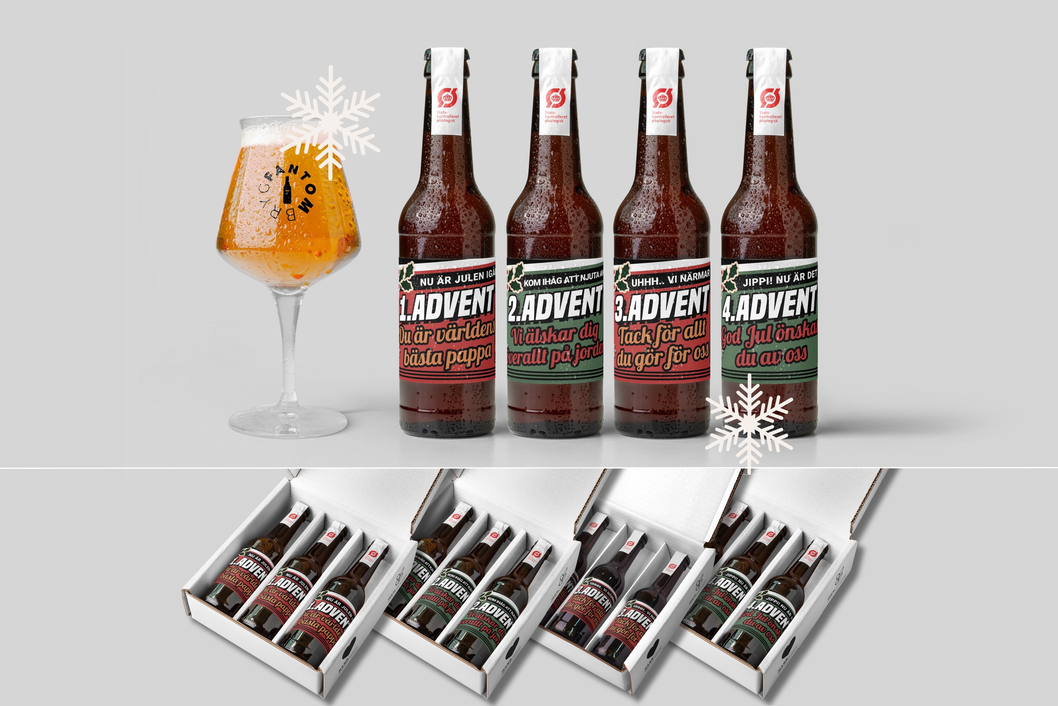 Personlig öl adventskalender – 12 unika öl med bild & text