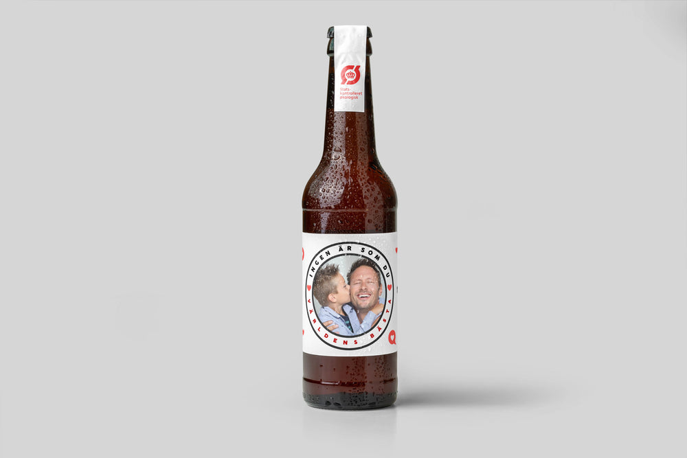 Personlig öl till pappa med eget foto på etiketten