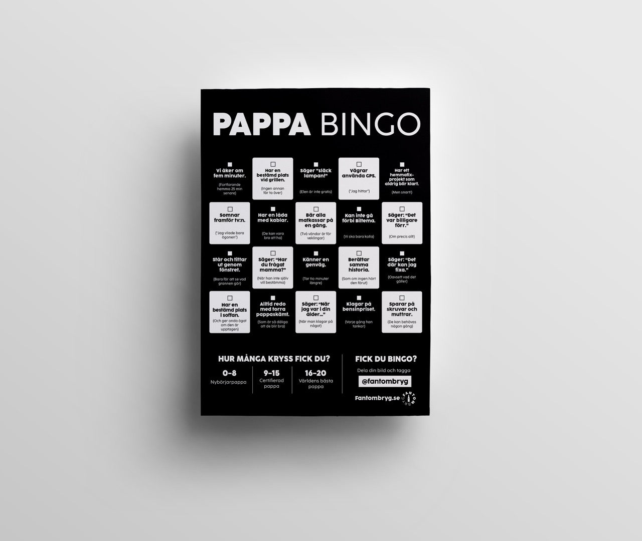 Pappa Bingo – roligt bingospel för pappa