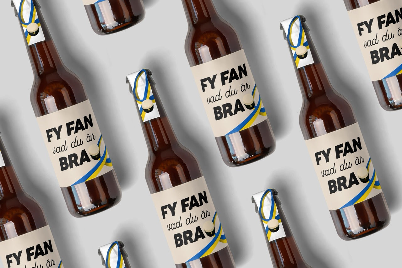 Studentpresent – Öl mixpack med unika etiketter (6-pack)