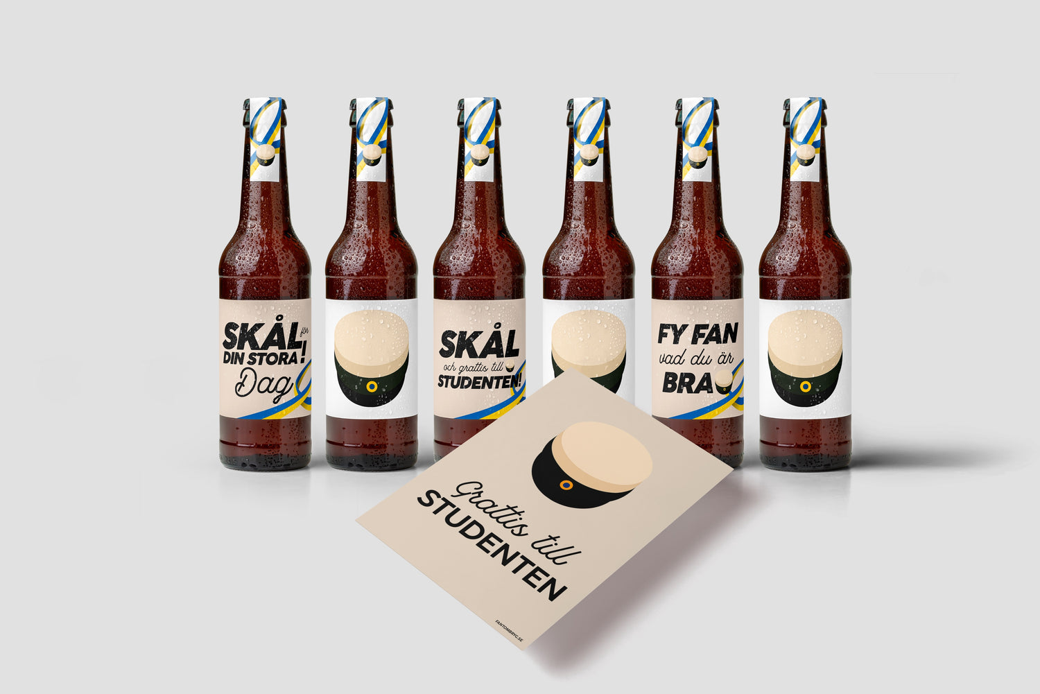 Studentpresent – Öl mixpack med unika etiketter (6-pack)