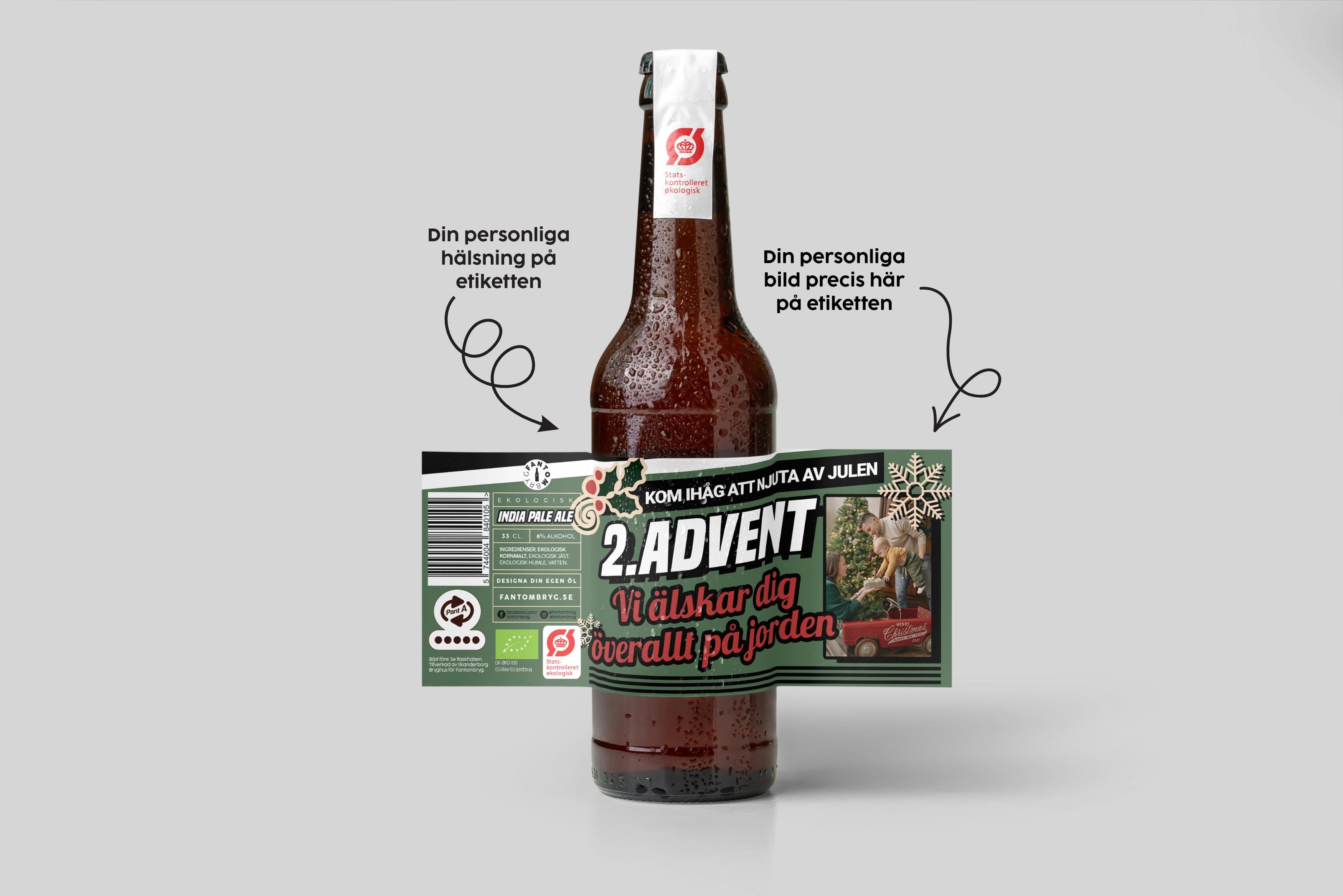 Personlig öl adventskalender – 12 unika öl med bild &amp; text