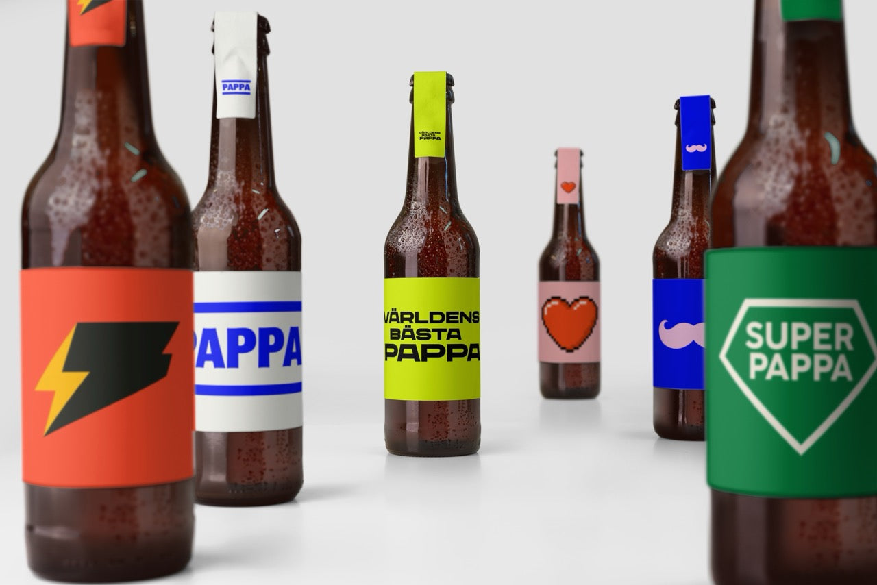 Sex specialöl med olika pappa-design – en färdig present till fars dag