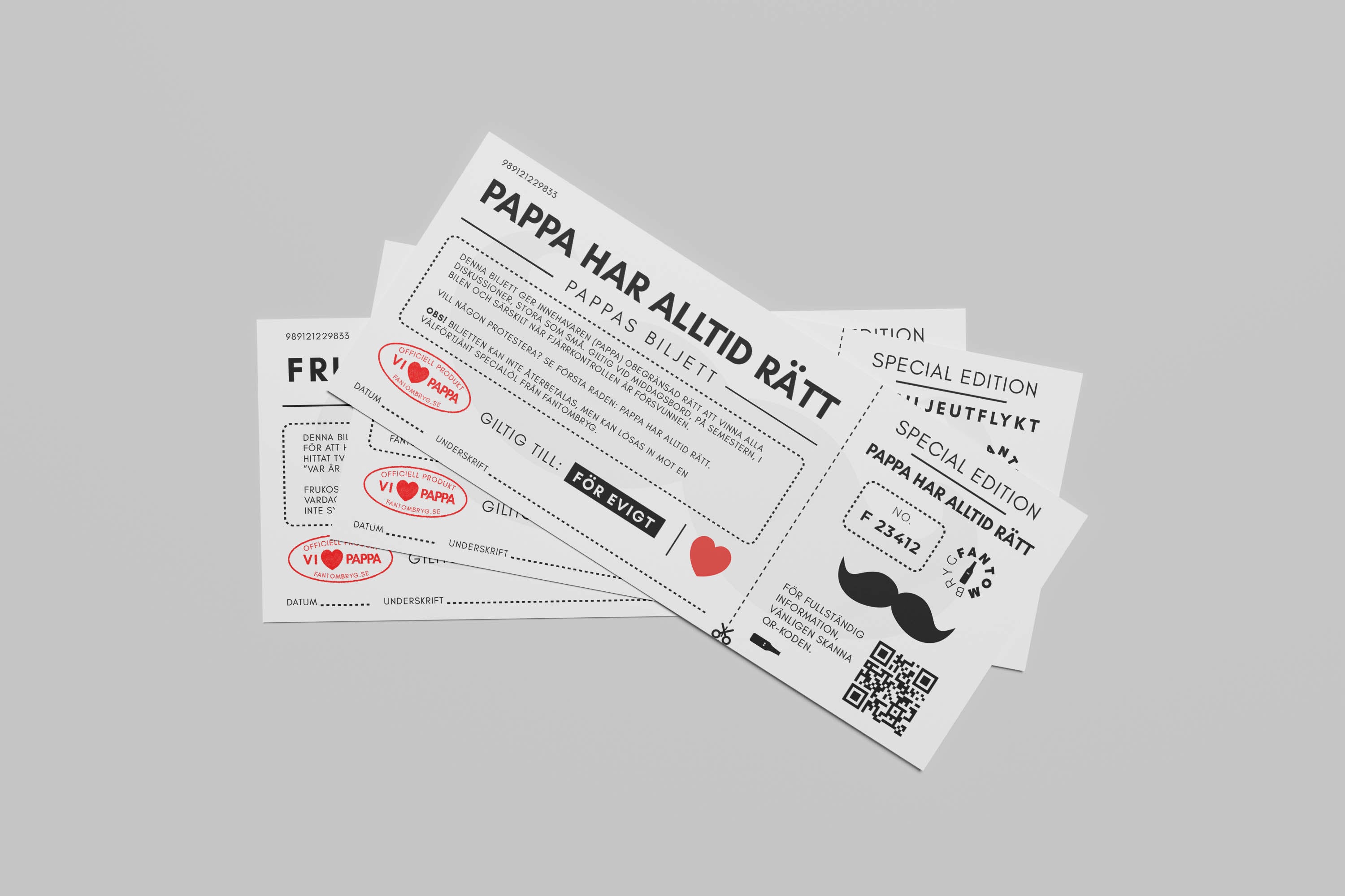 Pappas Biljetter – personlig Fars dag-present från familjen
