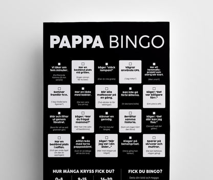 Pappa Bingo – roligt spel för pappa med 20 bingorutor