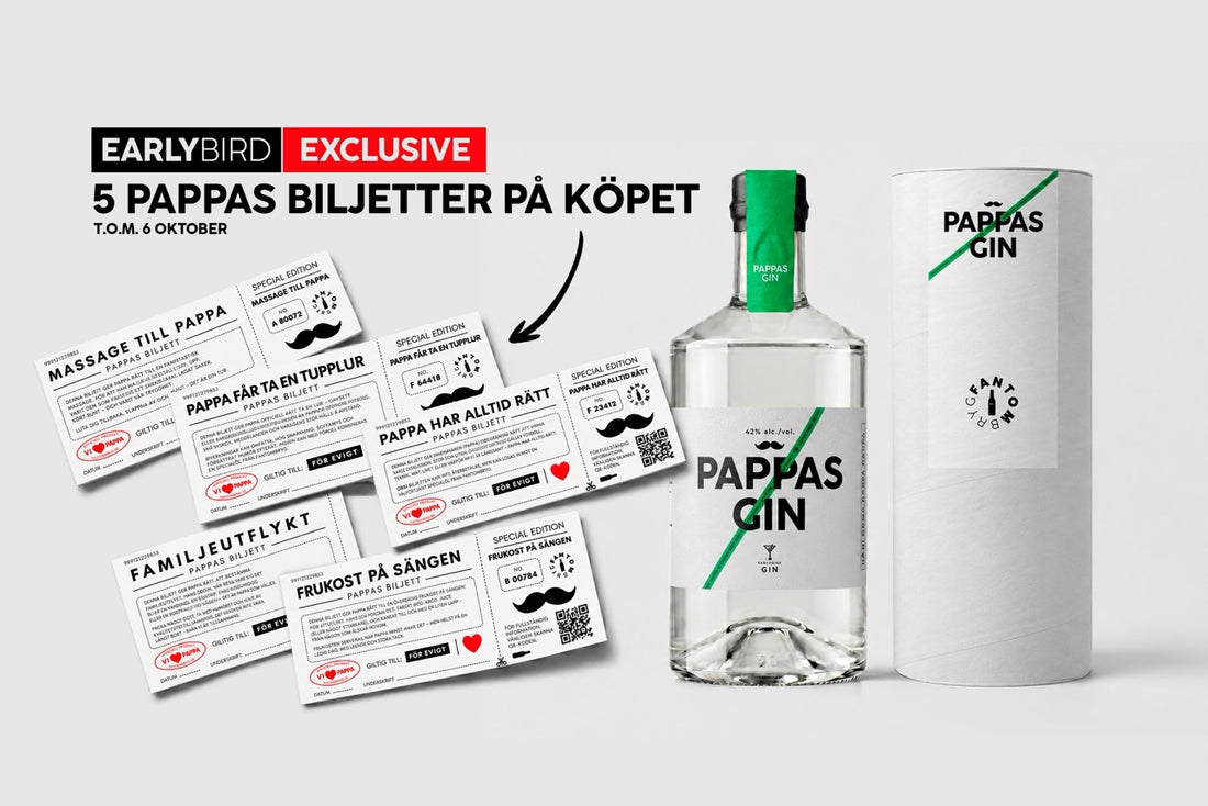 Pappas Gin med Pappas Biljetter – Early Bird-present till pappa
