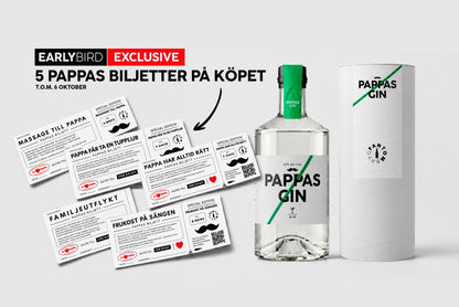 Pappas Gin med Pappas Biljetter – Early Bird-present till pappa